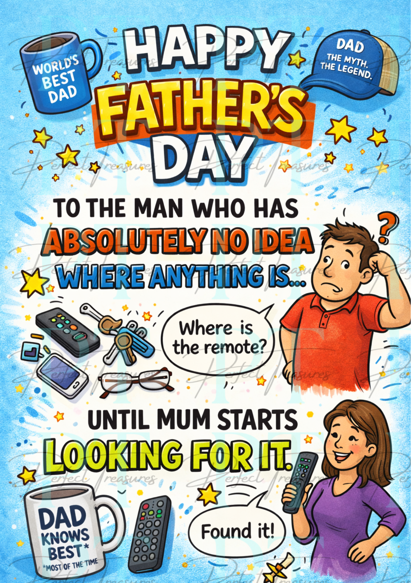 Funny A5 Fathers Day Card for Fathers/Dads – Printed in the UK