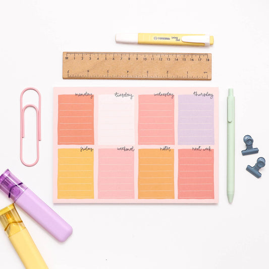 A5 notepad - week planner - candy