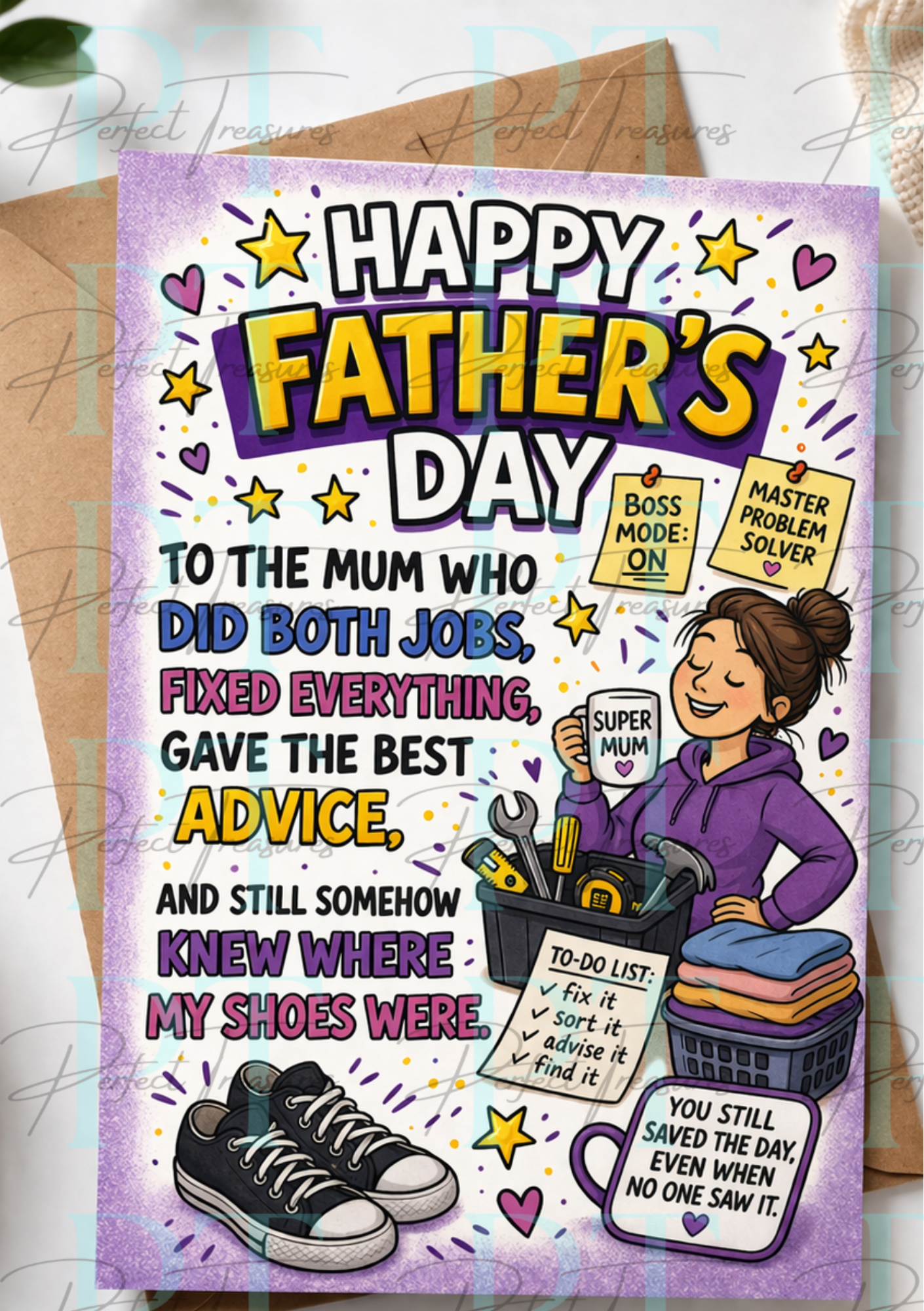 Funny A5 Fathers Day Card for Mothers/Mums – Printed in the UK