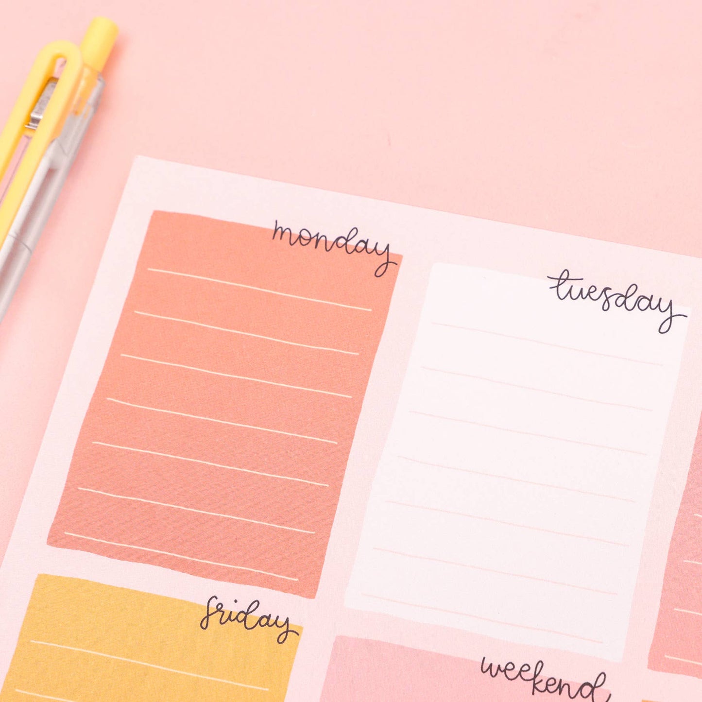 A5 notepad - week planner - candy