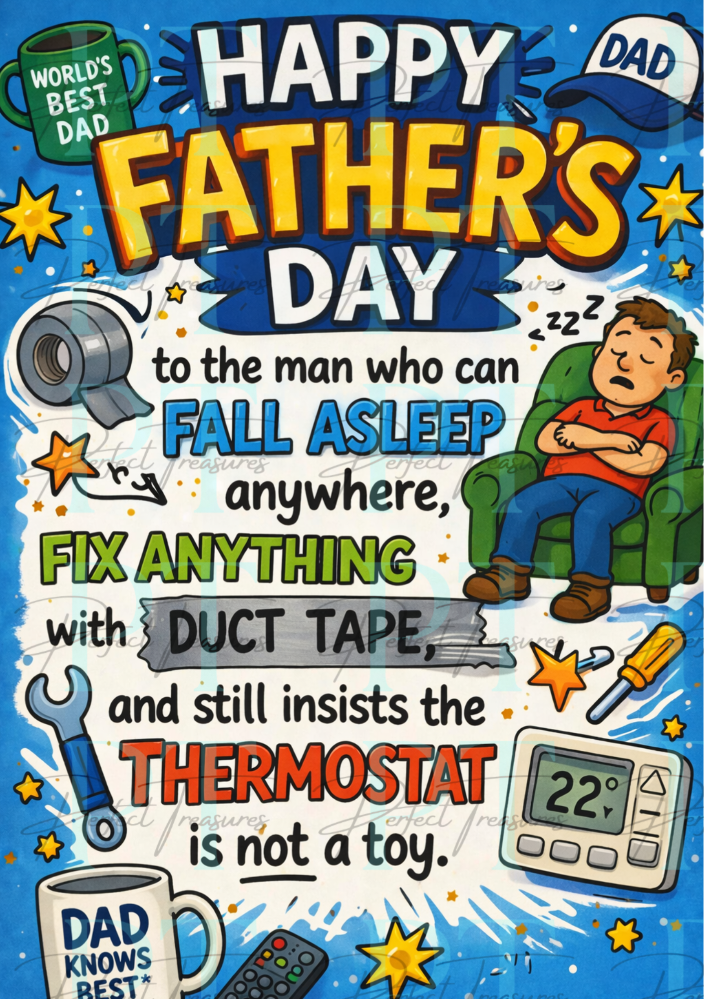 Funny A5 Fathers Day Card for Fathers/Dads – Printed in the UK