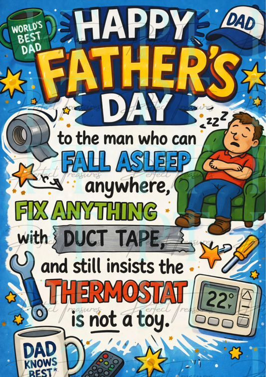 Funny A5 Fathers Day Card for Fathers/Dads – Printed in the UK