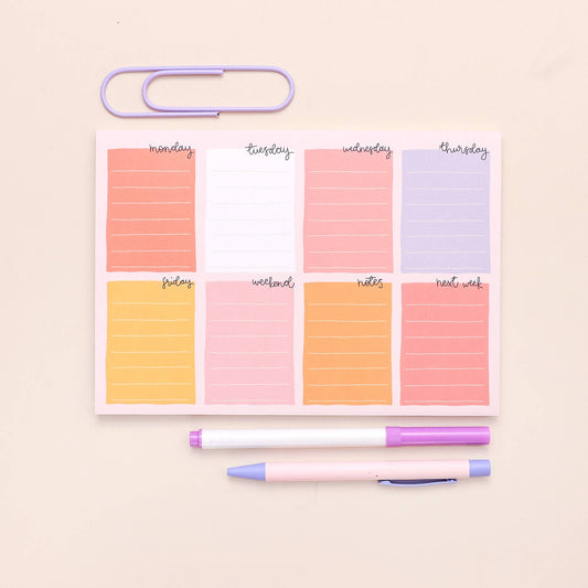 A5 notepad - week planner - candy