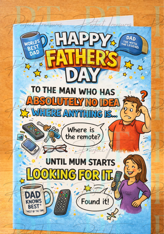 Funny A5 Fathers Day Card for Fathers/Dads – Printed in the UK
