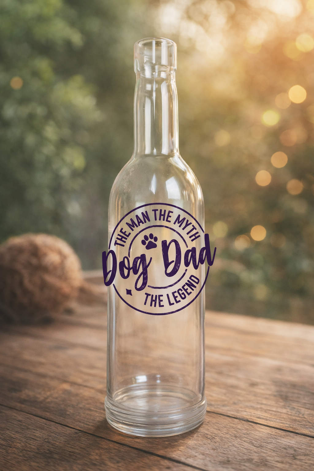 Dog Dad "The Man. The Myth. The Legend." Empty Plastic Sweet Bottle