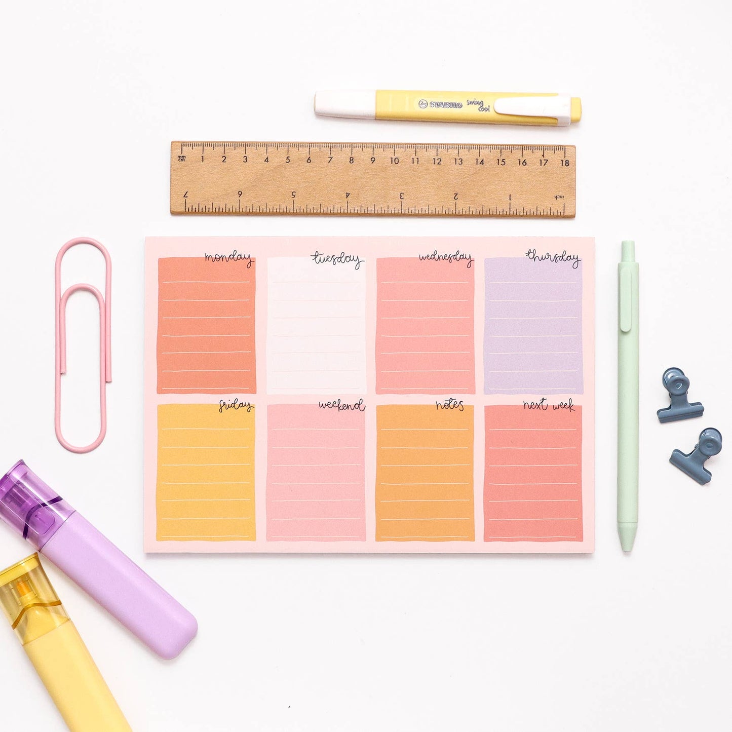A5 notepad - week planner - candy