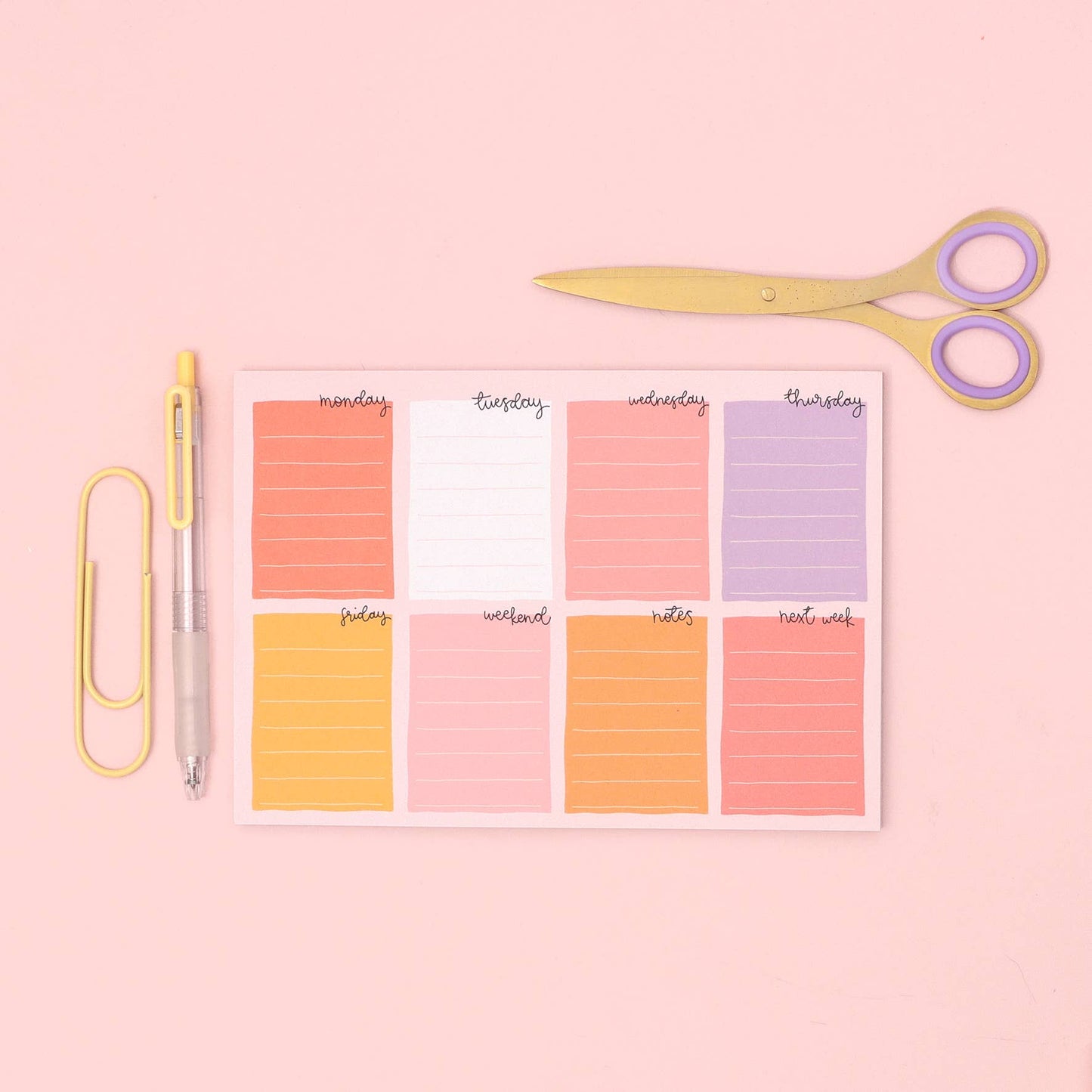 A5 notepad - week planner - candy