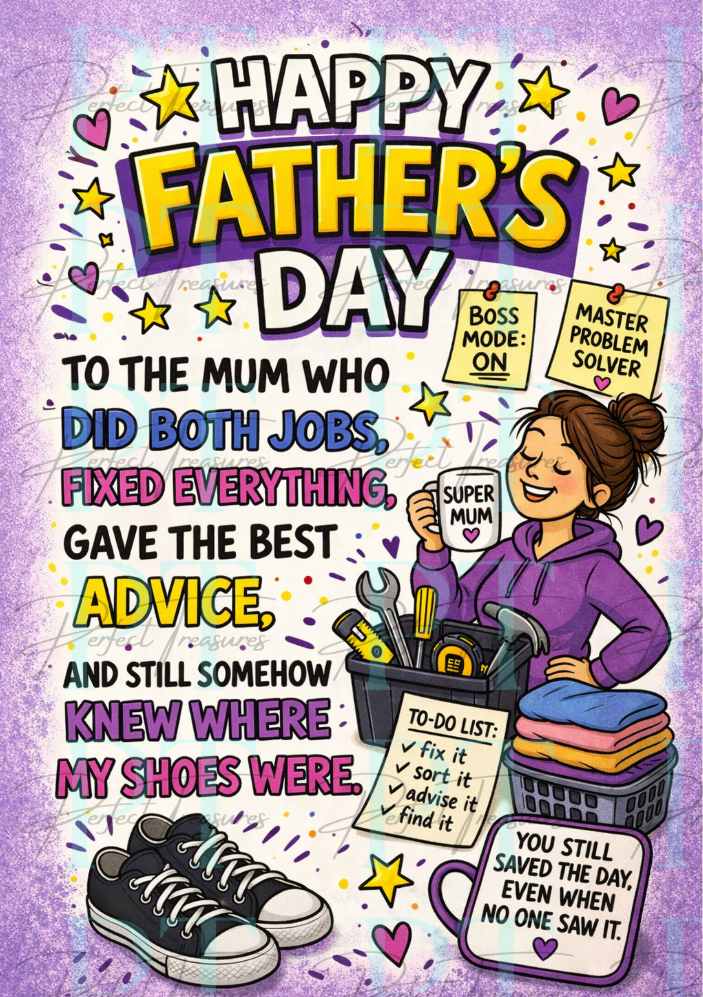 Funny A5 Fathers Day Card for Mothers/Mums – Printed in the UK